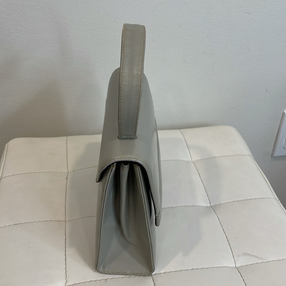 Genuine grey Leather small handheld bag - Picture 2 of 10
